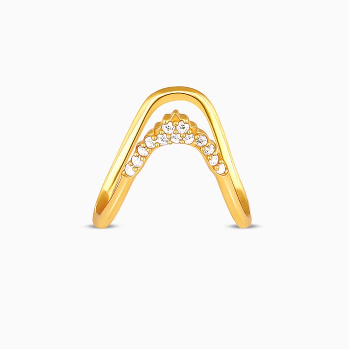 18K Gold Double Curve Vanki Diamond Ring | Raj Jewels